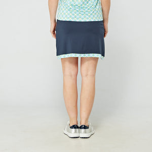 Swing Out Sister Milly Patterned Scalloped Skort Dazzling Blue & Emerald