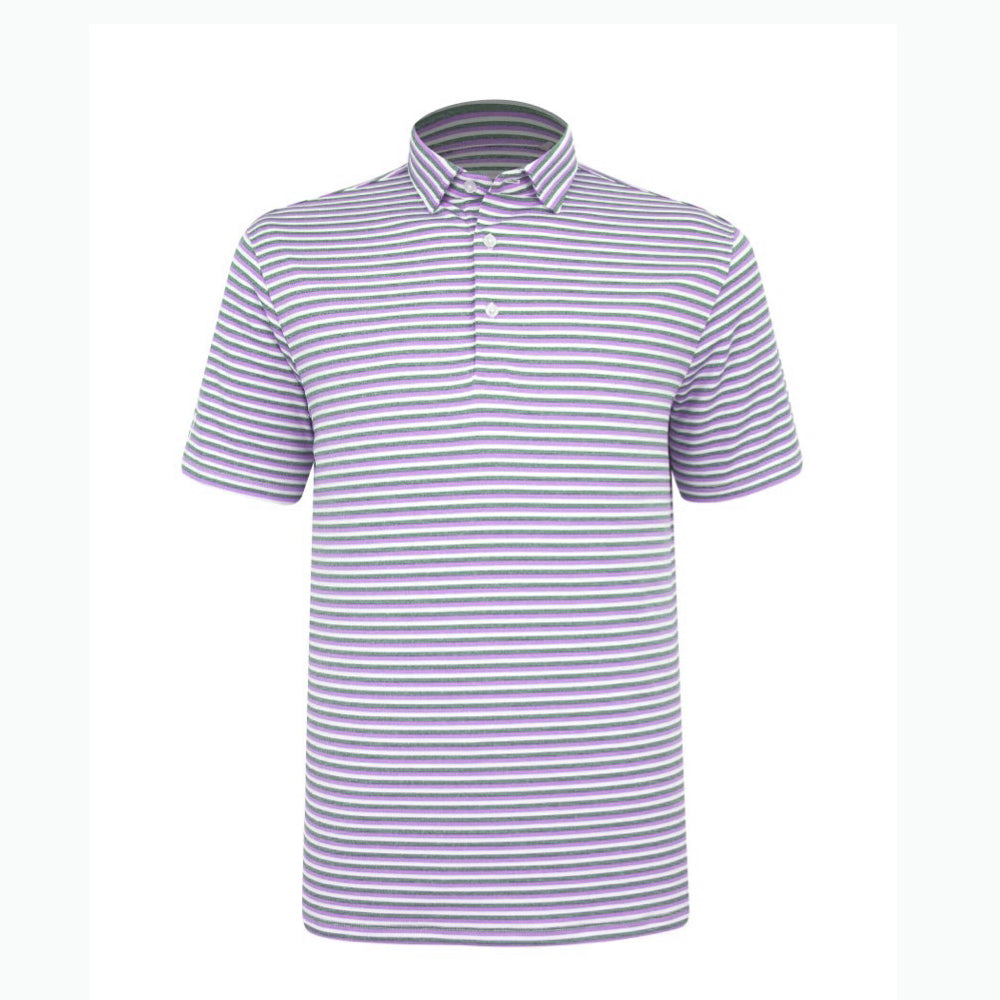 Sub70 Tour Classic Polo Stripe #10 Violet/Grey/White Stripe⛳️