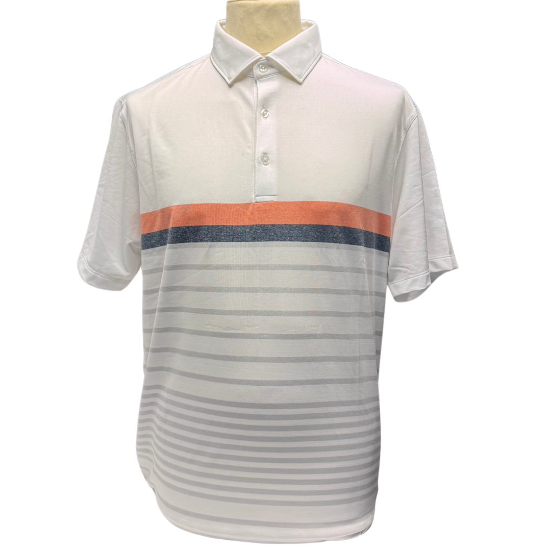 2025 Sub70 Tour Classic Polo Stripe #5 White/ Orange Stripe⛳️