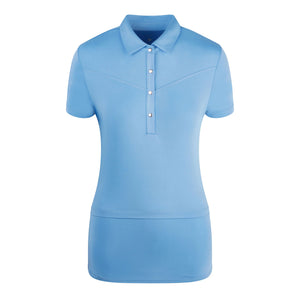 SWING OUT SISTER Amelie Cap Sleeve Polo Tranquil Blue