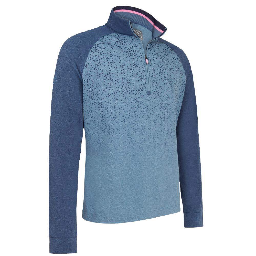 Callaway Mens Chev Print Chillout 1/4 Zip Pullover Peacoat Heather - CGJSC0A6⛳️