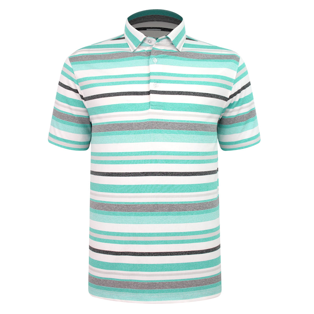 Sub70 Tour Classic Polo Stripe #39 Turquoise/White/Grey