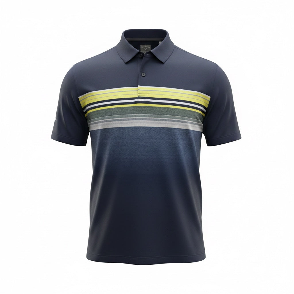 Callaway Golf Mens Fluid Stripe Print Engineered Ventilated Polo Shirt - CGKSD093 - MEDIUM ONLY!!⛳️