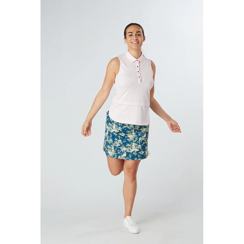 SWING OUT SISTER LADIES AMELIE SLEEVELESS POLO SHIRT CHERRY BLOSSOM