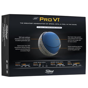 TITLEIST PRO V1 12 GOLF BALL PACK - WHITE