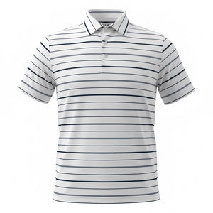 2026 Sub70 Tour Classic Polo Stripe #38 White/Navy Stripe⛳️