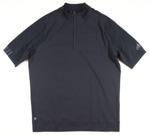 ADIDAS PRIMEKNIT ZIP NECK GOLF HYBRID SHORT SLEEVE TOP BLACK H61759 MEDIUM ONLY