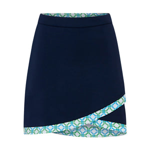 Swing Out Sister Milly Patterned Scalloped Skort Dazzling Blue & Emerald