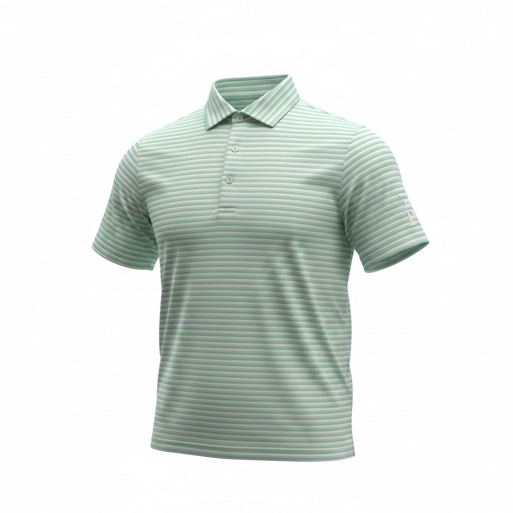 Sub70 Tour Classic Polo Stripe #28 Mint/Light Grey/White Stripe⛳️ (Small Only)