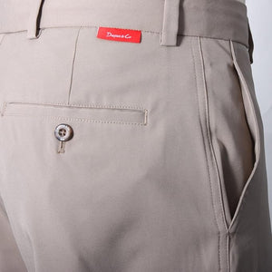 Dwyers & Co Men's Tech Flat Front Chino Golf Trousers KHAKI 32/34W 33L ONLY