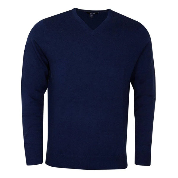 Callaway Mens Golf Ribbed V-Neck Merino Wool Branded Sweater