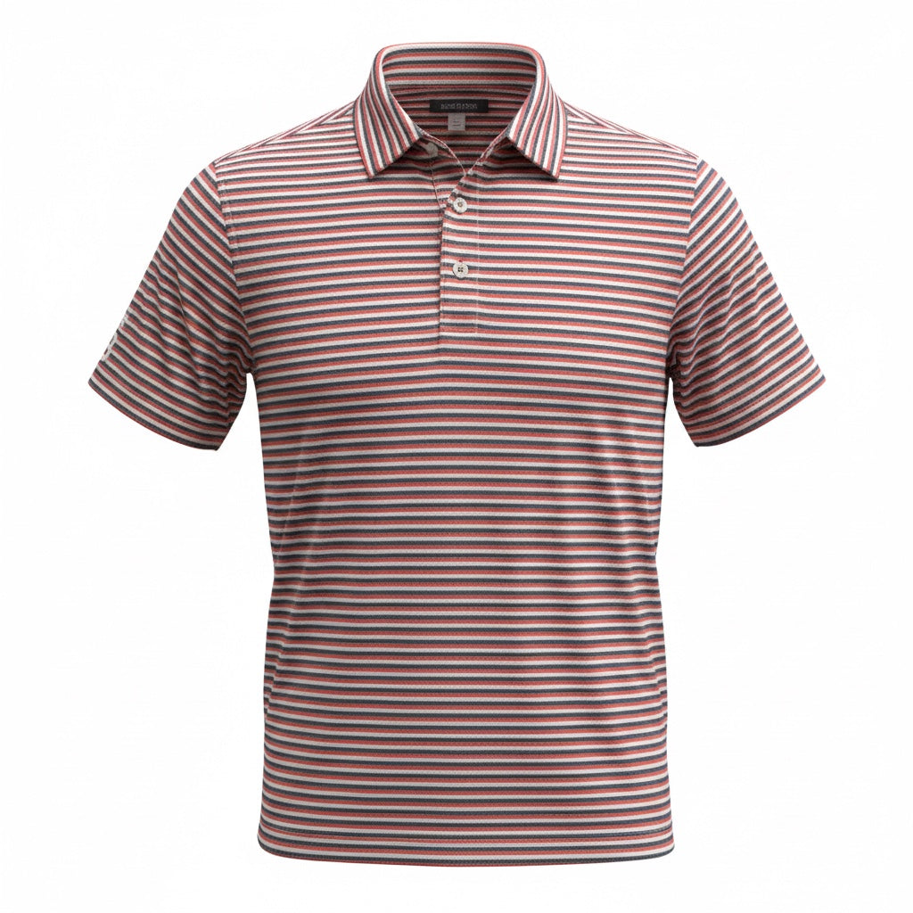 Sub 70 Tour Classic Polo Stripe #15 Red/Grey/White⛳️ SMALL/MEDIUM ONLY