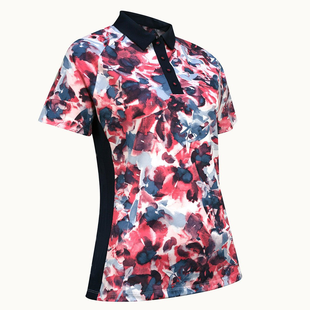 Callaway Ladies Short Sleeve Abstract Floral Polo - Fruit Dove -  CGKSD023⛳️