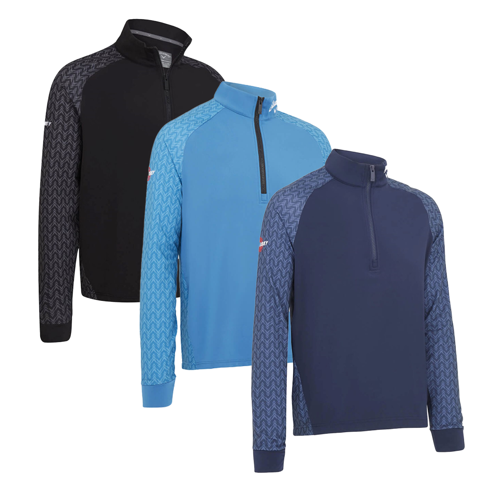 Callaway Golf Mens 2023 Quarter Zip Odyssey Moisture Wicking Fleece Sweater - CGJSD0D5⛳️