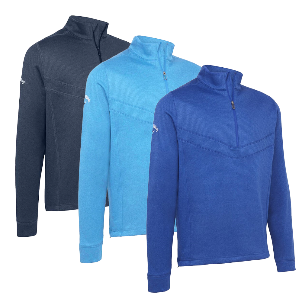 Callaway Golf Mens 2023 Waffle Quarter Zip Swingtech Thermal Pullover Sweater - CGKFC010⛳️