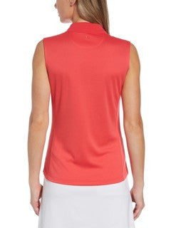 Callaway Ladies Solid Knit Sleeveless Polo - Geranium - CGKSA0A4⛳️