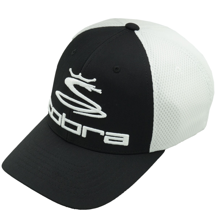 Cobra Pro Tour Sport Mesh Golf Cap - Black/White