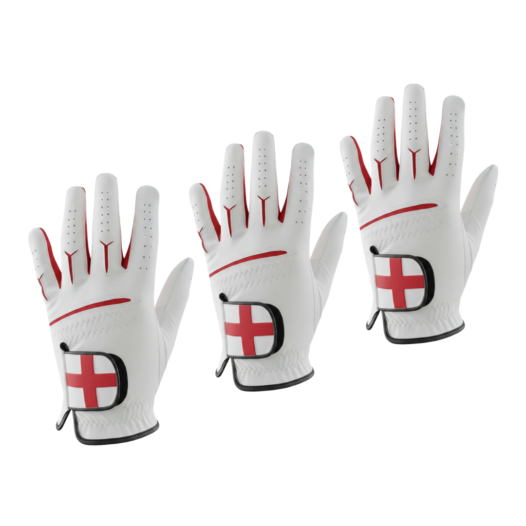 ENGLAND FLAG  PREMIUM HALF WEATHER GOLF GLOVE (3 FOR £12)