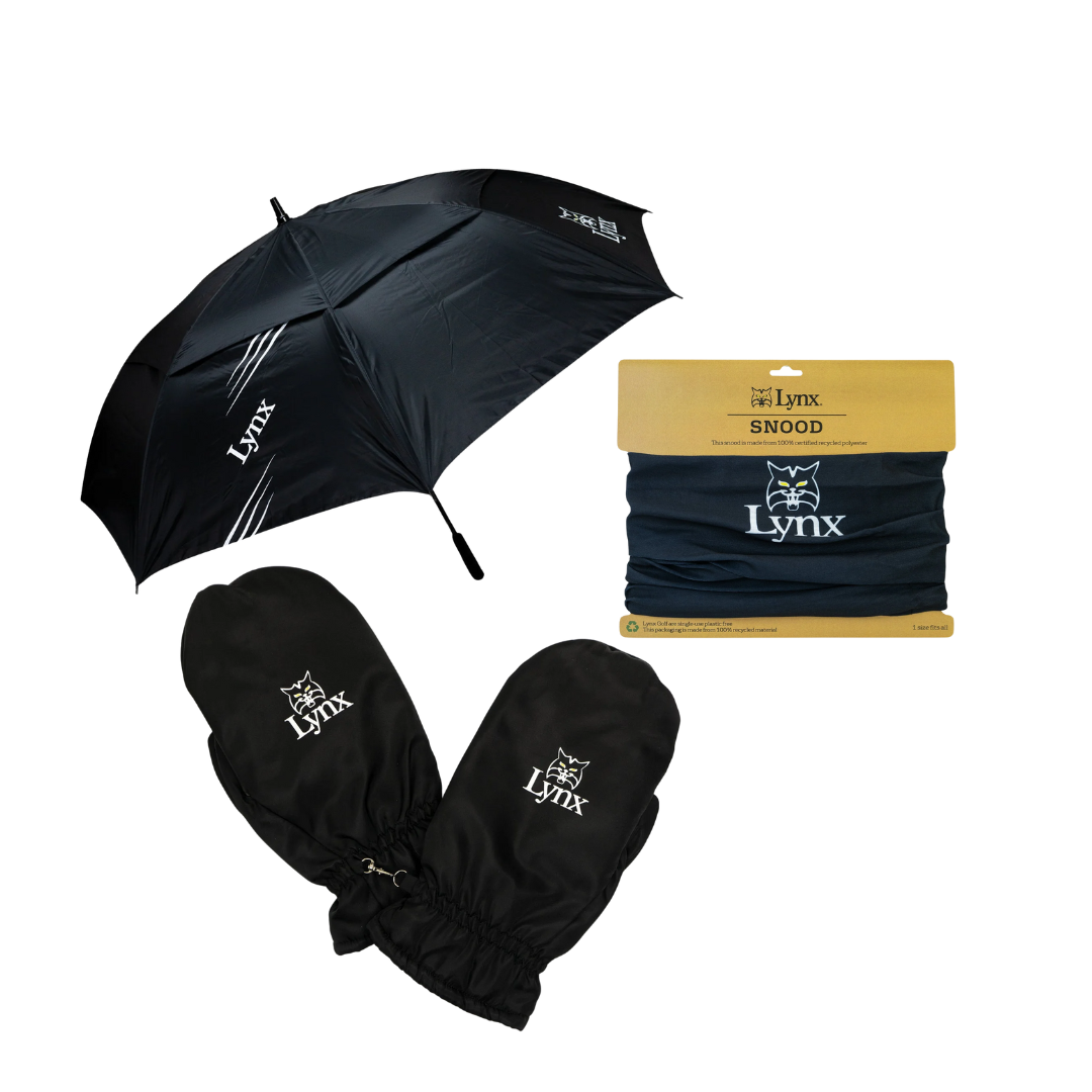 LYNX GOLF WINTER BUNDLE UMBRELLA,MITTS & SNOOD