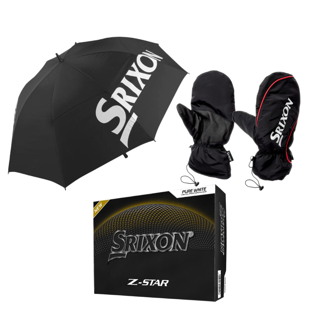 SRIXON BUNDLE SET, UMBRELLA, MITTS & 1 X DOZEN Z -STAR
