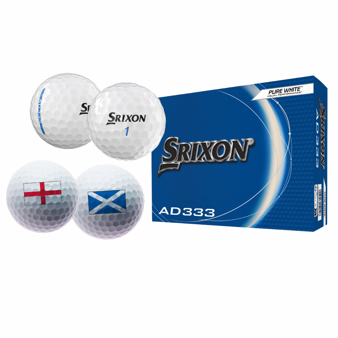 Srixon AD333 Golf Balls - White - 12 Pack ENGLAND/SCOTLAND LOGO