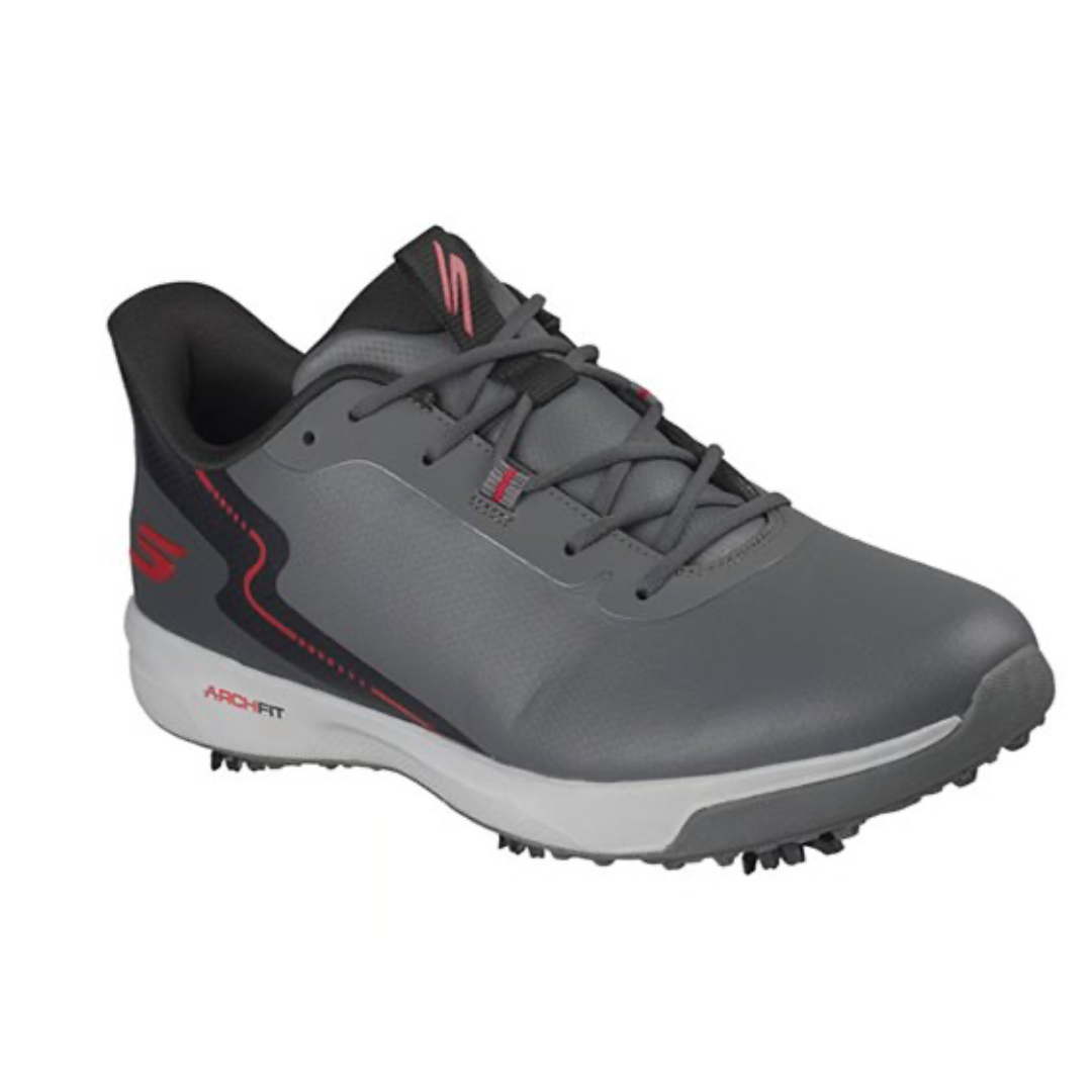 SKECHERS MEN'S GO GOLF ELITE VORTEX RIVAL WATERPROOF SPIKED GOLF SHOES 214139 Charcoal