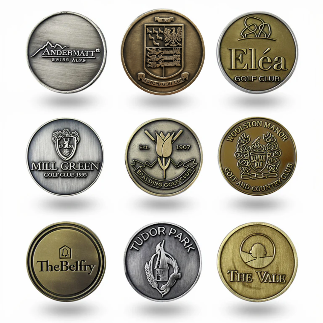 Large Metal Coin Markers (40mm) - Various Logos⛳️