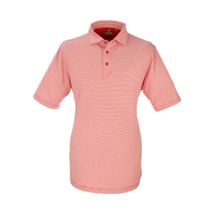 Ahead Men's Golf Polo - Thin Stripe - Tomato Red (QD76)