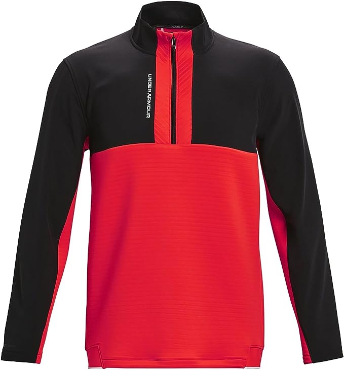 Under Armour Storm Midlayer 1/2 Zip Golf Pullover - Black/Radio Red Under Armour Storm Midlayer 1/2 Zip Golf Pullover - Black/Radio Red