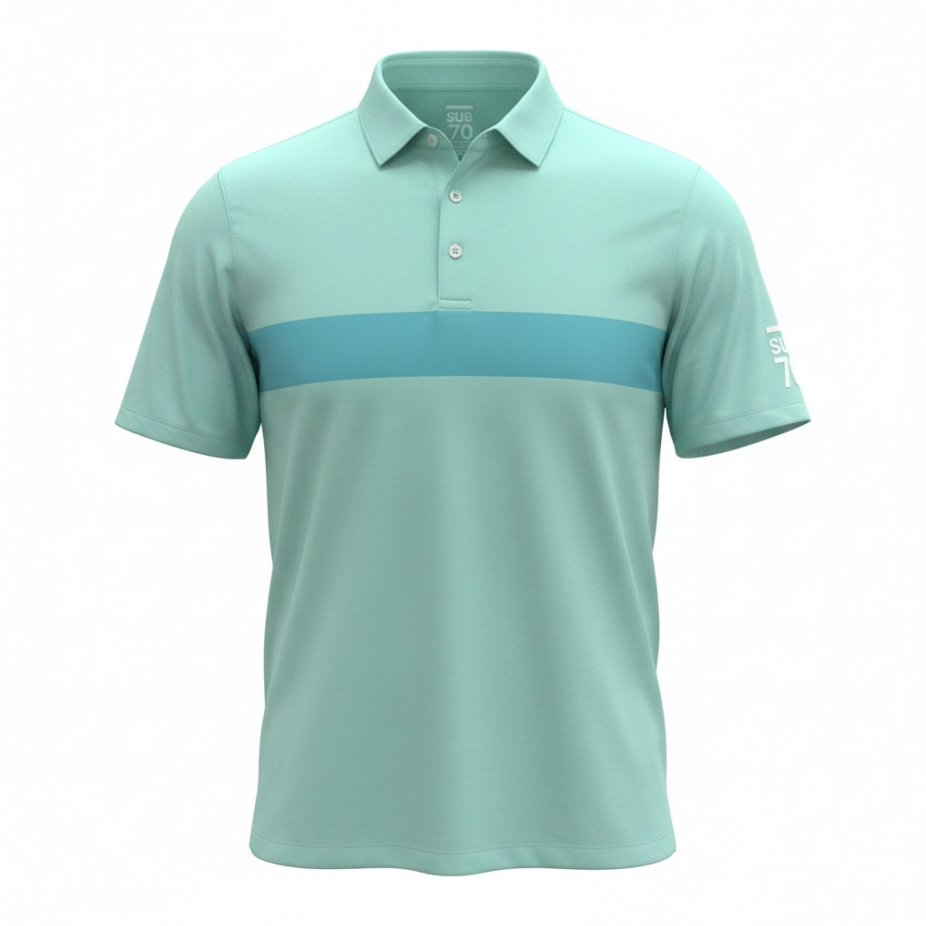 2026 Sub70 Tour Classic Polo Stripe #7 Turquoise/Ocean⛳️ Large Only