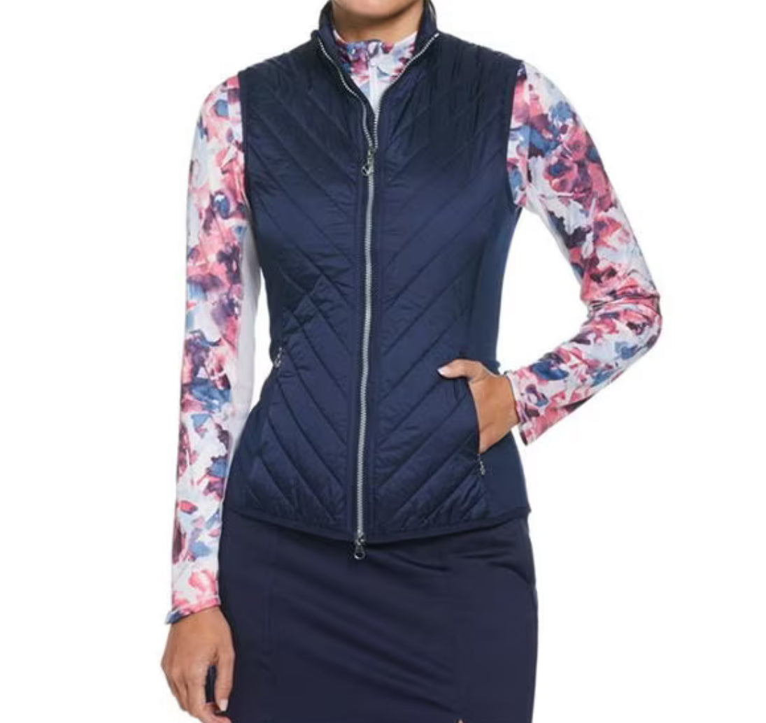 Callaway Ladies Chevron Primaloft® Quilted Vest - Peacoat - CGVFB0Q9⛳️