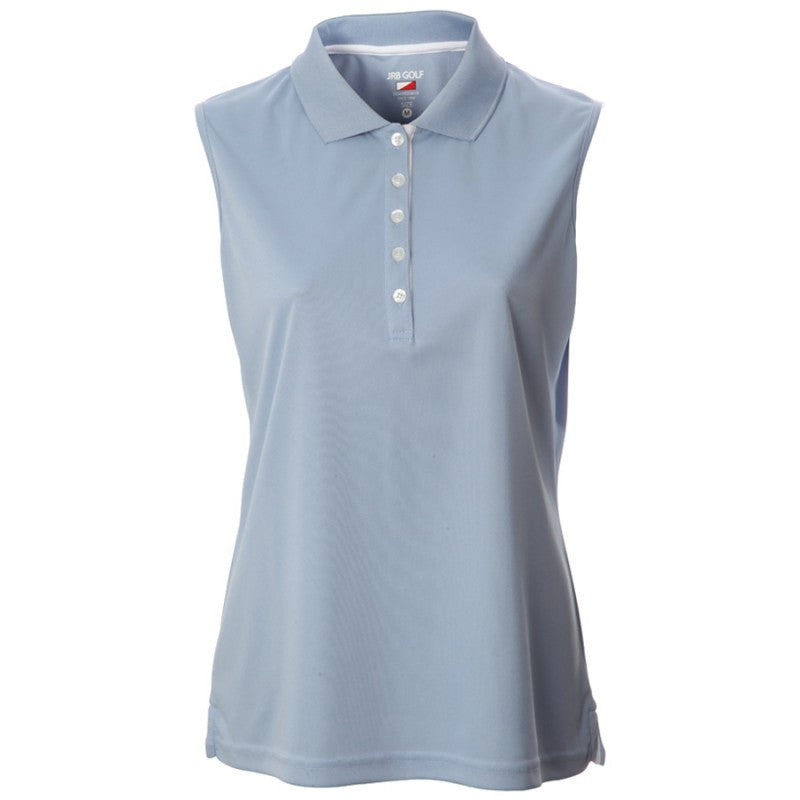 JRB Women's Golf Fashion Shirt - Glacier Blue Pique - Sleeved or Sleeveless