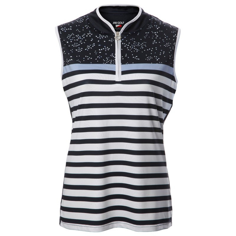 JRB Women's Golf Fashion Shirt - Navy (Glacier Stripe) - Sleeved or Sleeveless⛳️
