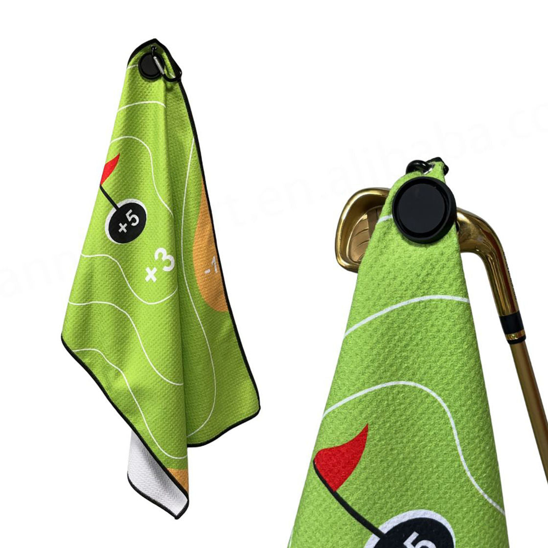 Novelty Microfibre Waffle Mini Golf Ball  Magnetic Golf Towel