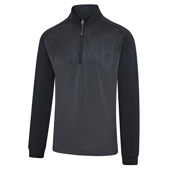 ISLAND GREEN 2026 GRADIENT PRINT 1/4 ZIP THERMAL MIDLAYER PULLOVER – CHARCOAL / BLACK