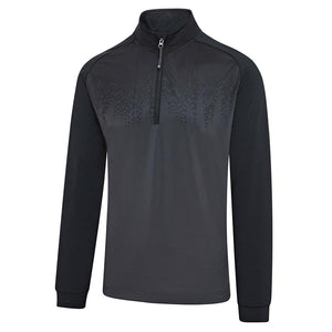 ISLAND GREEN 2026 GRADIENT PRINT 1/4 ZIP THERMAL MIDLAYER PULLOVER – CHARCOAL / BLACK