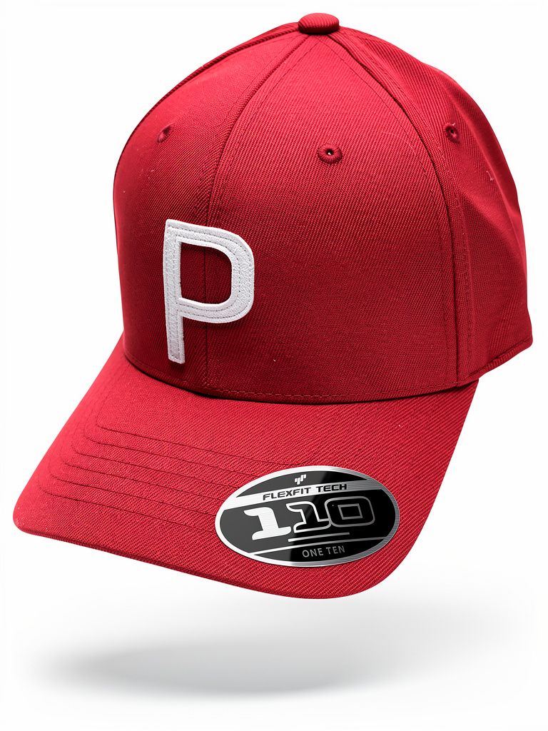 Puma Throwback P 110 Snapback Golf Cap Bright White - Musial Red OSFM