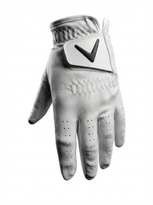 V Logo Tour White Full Leather Golf Glove - L/H ONLY⛳️