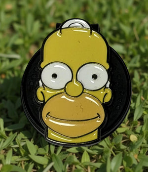 HOMER SIMPSON BALL MARKER, MAGNETIC HAT CLIP, NOVELTY GOLF GIFT
