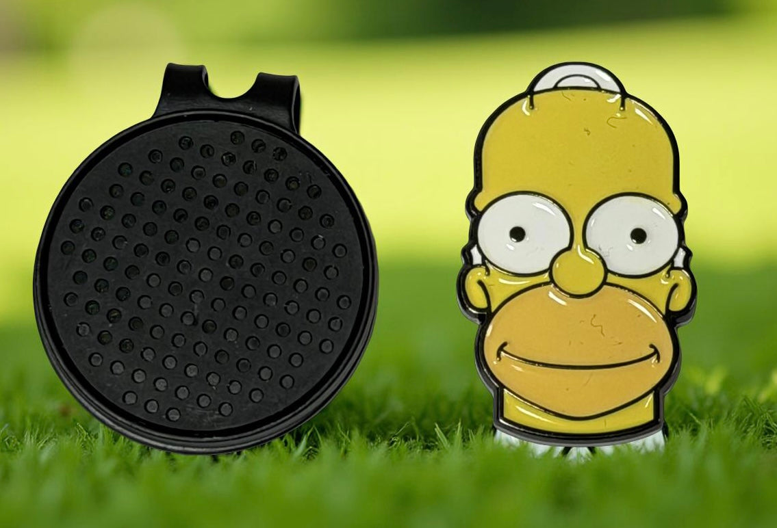 HOMER SIMPSON BALL MARKER, MAGNETIC HAT CLIP, NOVELTY GOLF GIFT