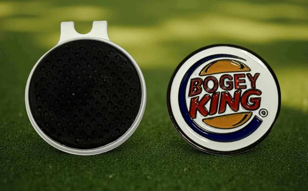 BOGEY KING BALL MARKER, MAGNETIC HAT CLIP, NOVELTY GOLF GIFT
