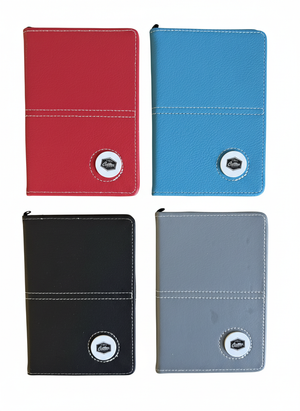 Synthetic Leather Golf Scorecard Cover Holder + Callaway Customs Magnetic Ball Marker