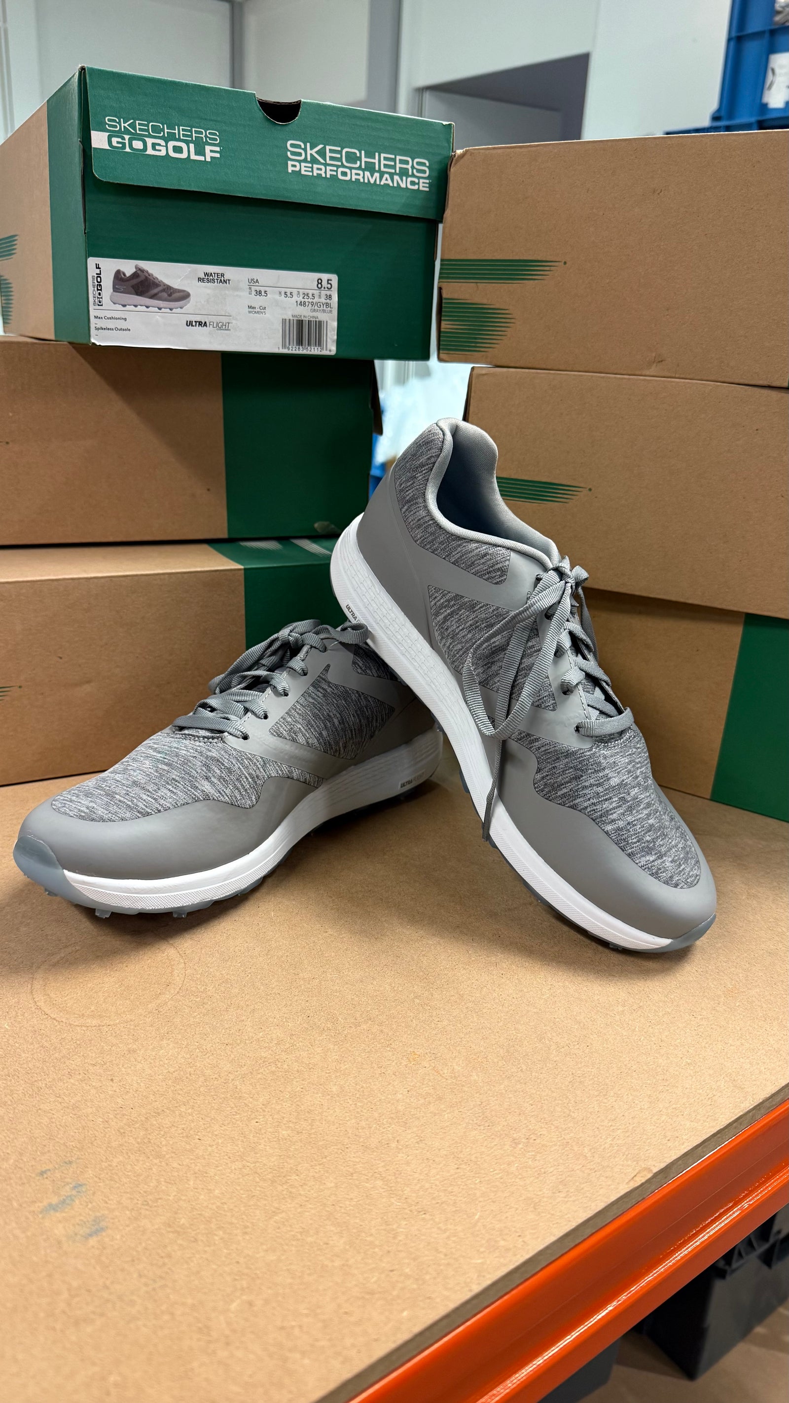Skechers Ladies GO GOLF Water Resistant Ultra Flight Shoe - Grey/Blue (14879) UK 4 ONLY!! LAST PAIR