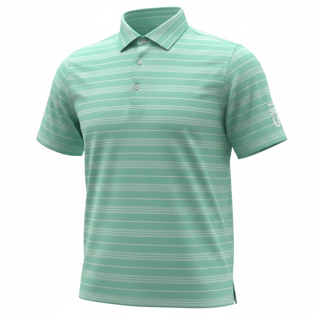 2025 Sub70 Tour Classic Polo Stripe #9 Turquoise/ White Stripe⛳️