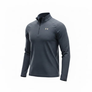 Under Armour Golf Playoff ¼ Zip Mens L/S Shirt(951-408) Navy Stripe (Small Only)