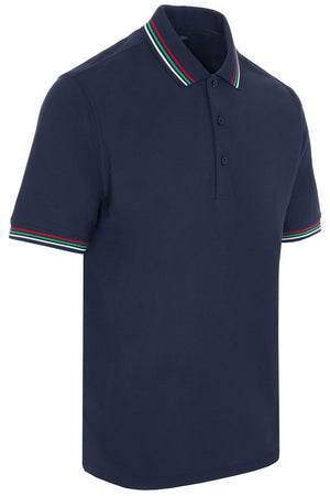 ProQuip Mens Striped Collar Golf Polo Shirt