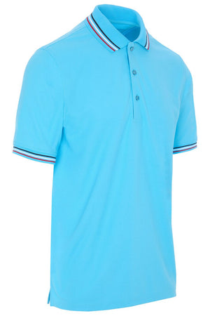 ProQuip Mens Striped Collar Golf Polo Shirt