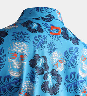 PINEAPPLE SKULLZ POLO - BLUE / ORANGE (SMALL ONLY)