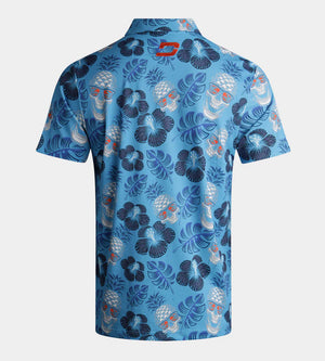 PINEAPPLE SKULLZ POLO - BLUE / ORANGE (SMALL ONLY)