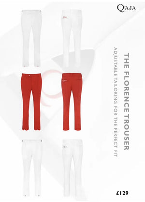 Q'aja Florence Premium Golf Trousers  White or Red Long /XL LEG